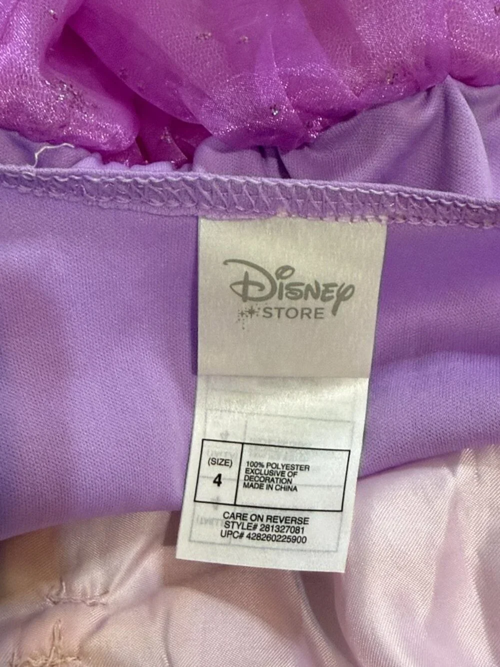 Disney Rapunzel costume girls 4T Tangled purple princess dress Halloween party